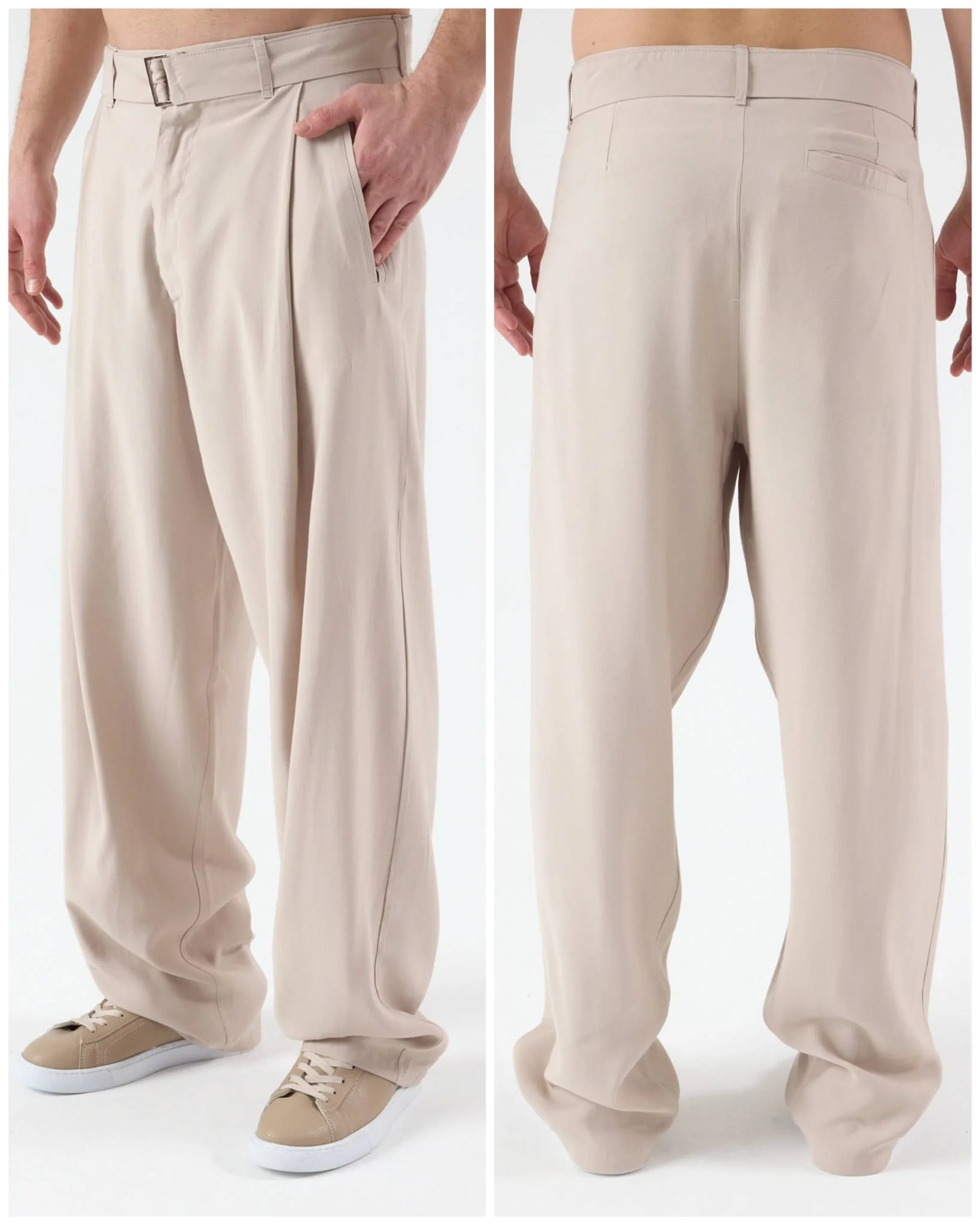 Bej Yep Baggy Pantolon
