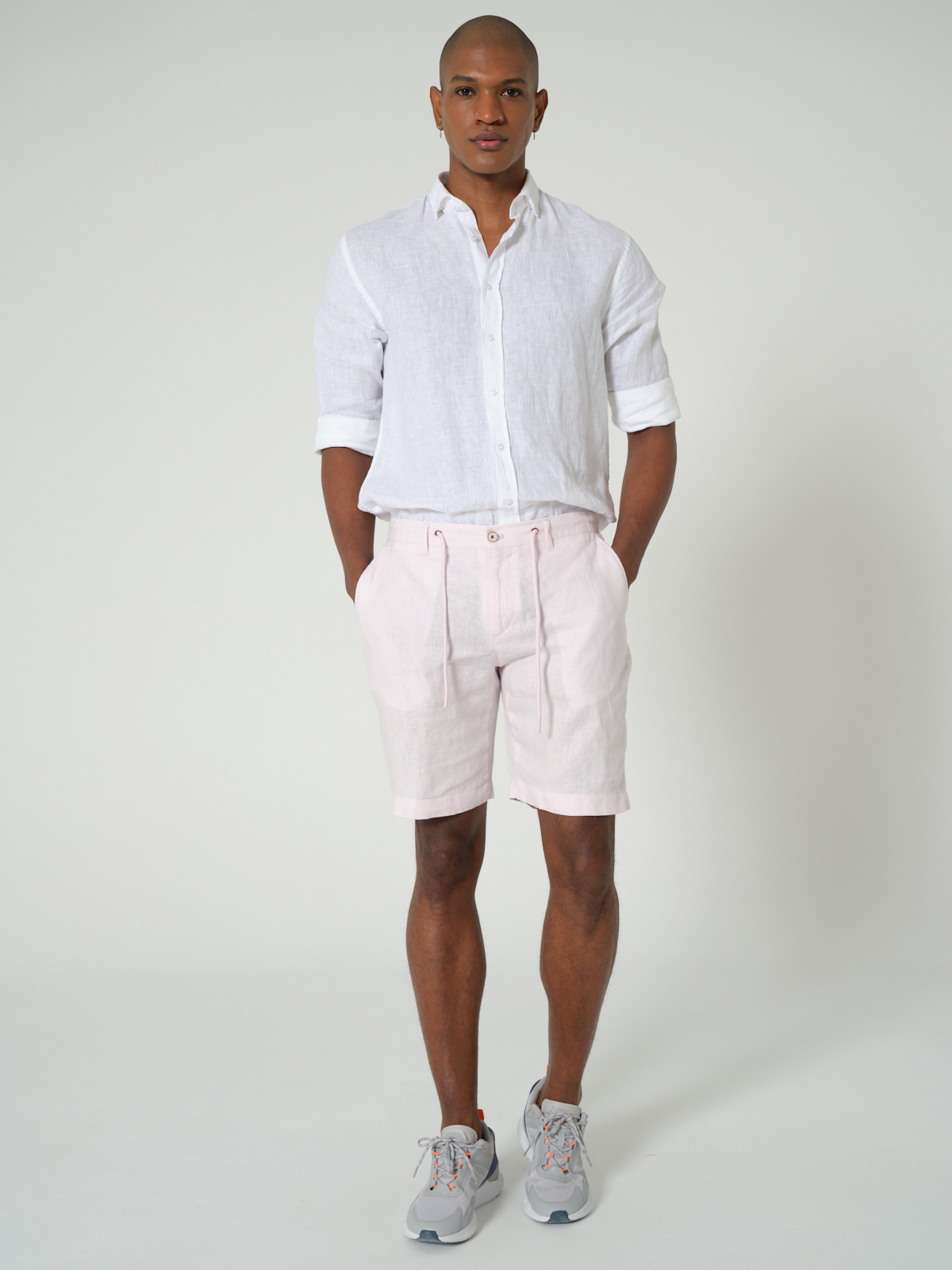 Pembe BGS Leon %100 Keten Şort